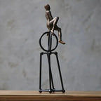 Modern Iron Sculpture - Abstract Figure Black, angled view - House Of Avana