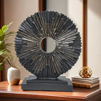 Solar Flower Sculpture - Colorful Outdoor Powered, side view - House Of Avana