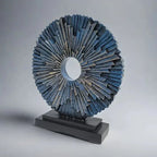 Solar Flower Sculpture - Colorful Outdoor Powered, angled view - House Of Avana
