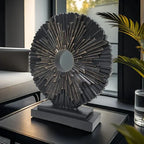 Solar Flower Sculpture - Colorful Outdoor Powered, angled view - House Of Avana