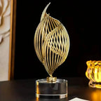Abstract Table Sculpture - Golden Modern, angled view - House Of Avana