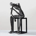 Abstract Figure Sculpture - Modern Thinker Figurine, detail shot - House Of Avana