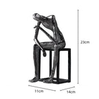 Abstract Figure Sculpture - Modern Thinker Figurine, angled view - House Of Avana