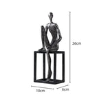 Abstract Figure Sculpture - Modern Thinker Figurine, angled view - House Of Avana