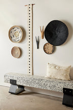 Hand-Painted Black Binga Flat Basket Kanju Interiors