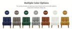 Accent Chair - Sherpa Beige Wooden Legs, angled view - House Of Avana