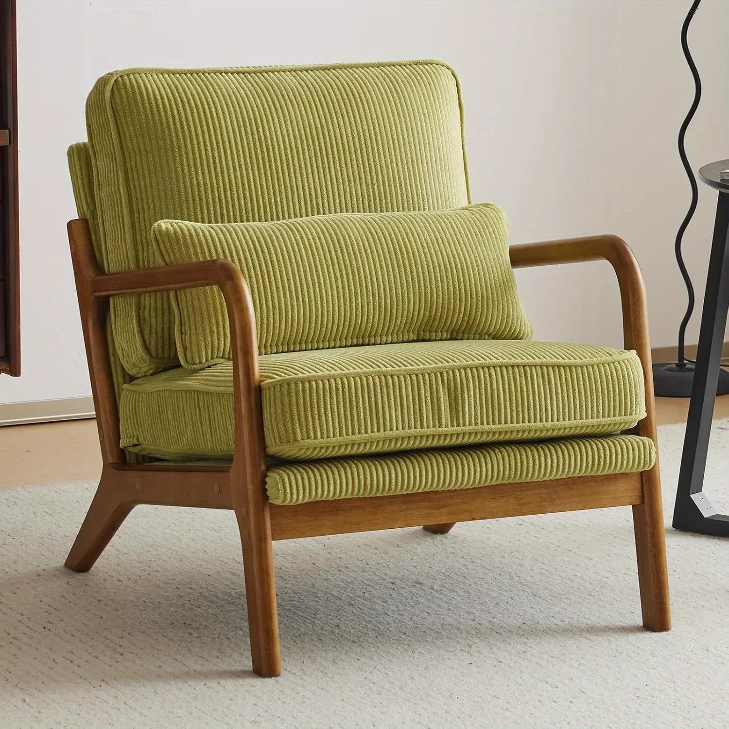 Accent Chair - Blue White Striped Upholstered, texture detail - House Of Avana