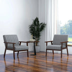 Accent Chair - Grey Tufted Wooden Legs, dimensions view - House Of Avana [[SKU:HOA-ACC-005]]