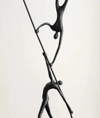 Abstract Sculpture - Acrobatic Figurine Gold Finish | Mixed (Metal and Marble) Figure Sculpture | room setting | Abstract home decor | House of Avana