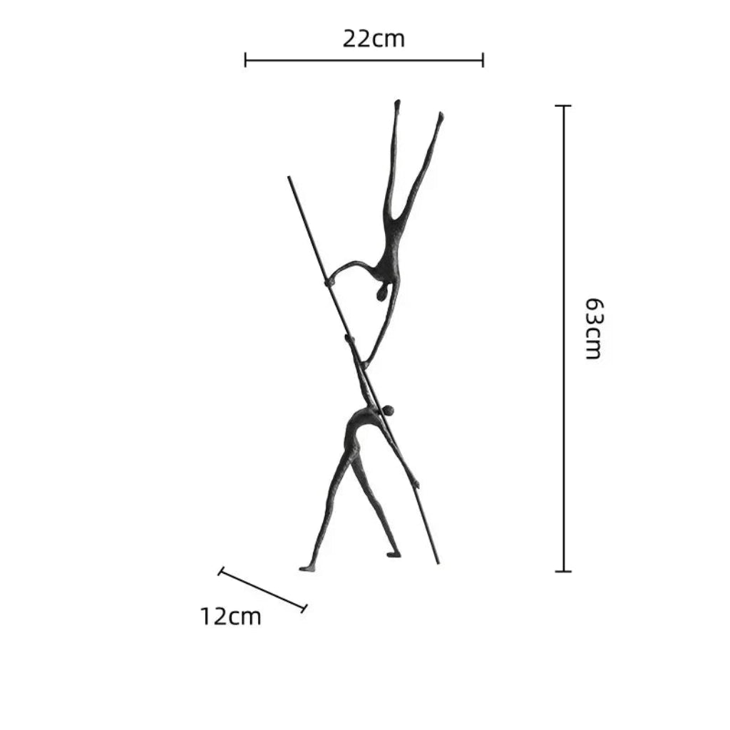 Abstract Sculpture - Acrobatic Figurine Gold Finish | Mixed (Metal and Marble) Figure Sculpture | product view 18 | Abstract home decor | House of Avana
