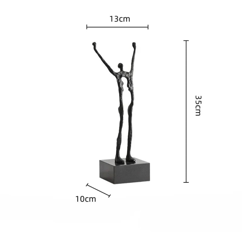 Abstract Sculpture - Acrobatic Figurine Gold Finish | Mixed (Metal and Marble) Figure Sculpture | product view 20 | Abstract home decor | House of Avana