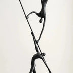 Abstract Sculpture - Acrobatic Figurine Gold Finish | Mixed (Metal and Marble) Figure Sculpture | angle view | Abstract home decor | House of Avana
