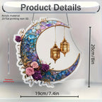 Acrylic Sun Catcher - Double-sided Crescent Moon, detail shot - House Of Avana