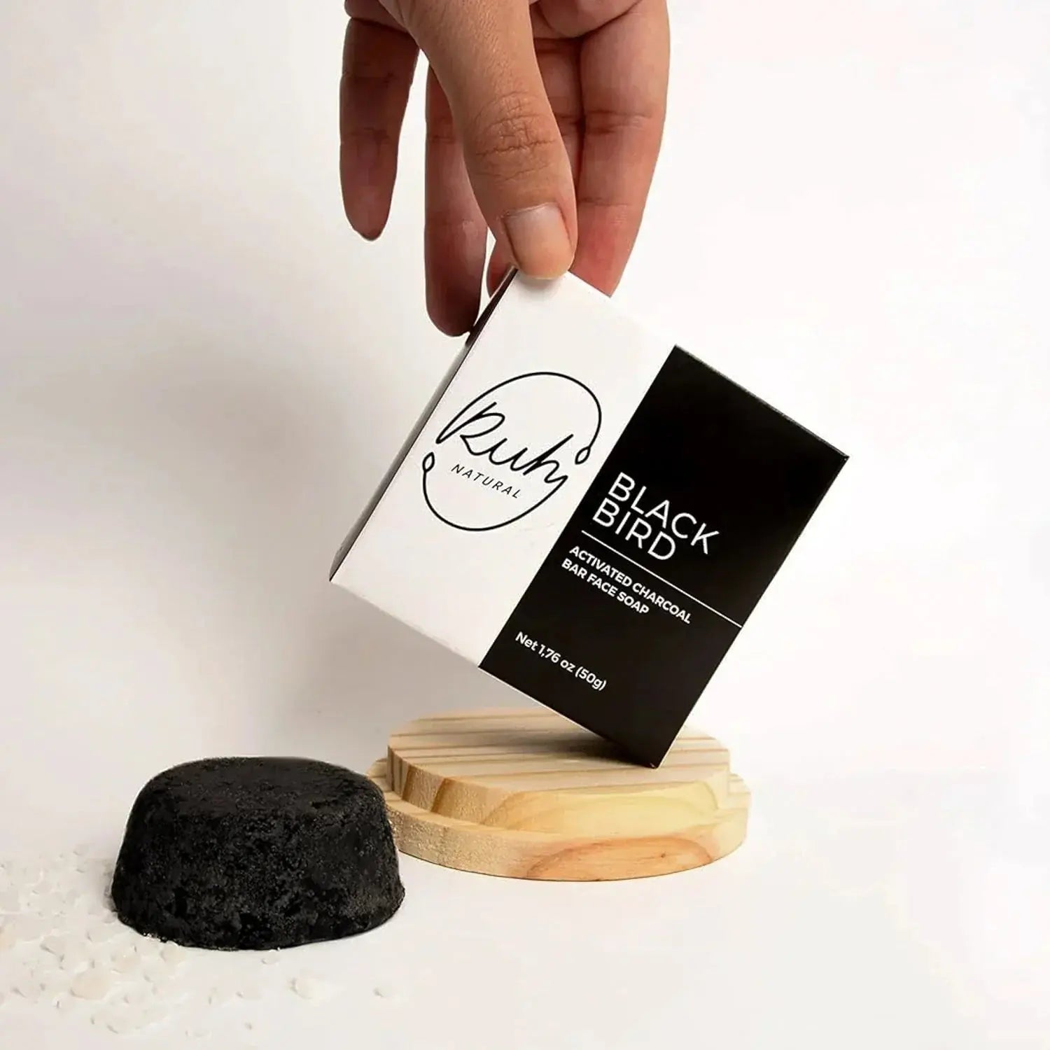 Activated Charcoal Bar Face Soap - Blackbird, lifestyle image - House Of Avana