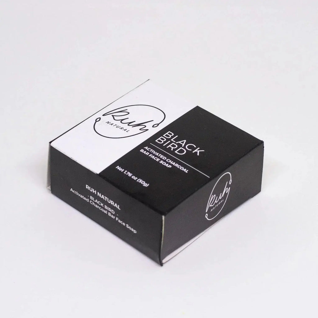 Activated Charcoal Bar Face Soap - Blackbird, top view - House Of Avana