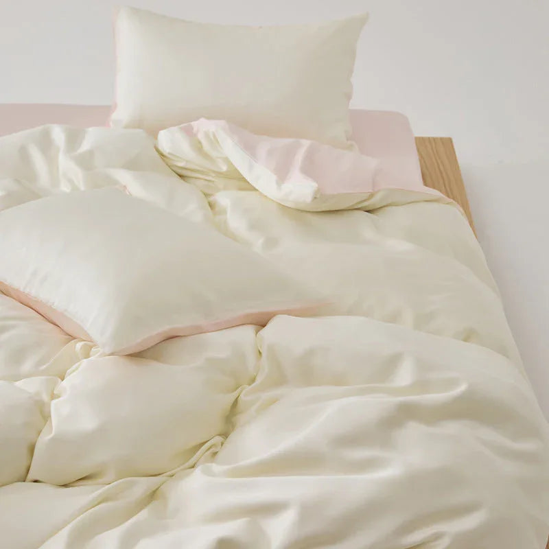 Adeline Pastel Silky Cooling TENCEL™ Bedding Set / Pink Ever Lasting