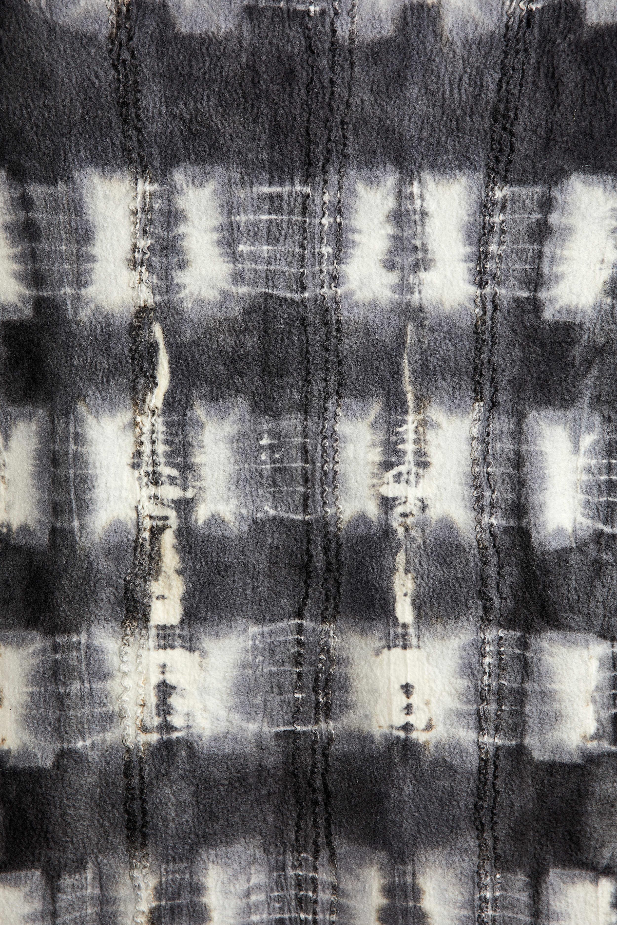 Adire Tye-dye Lightweight Wool Throw Blanket, side view - House Of Avana