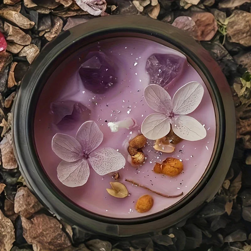 [aesthetic Lavender Candle] S Lavender Candle - Aesthetic Fragrance, Cute Purple Embedded Crystal &... - House Of Avana [[SKU:HOA-CAN-045]]