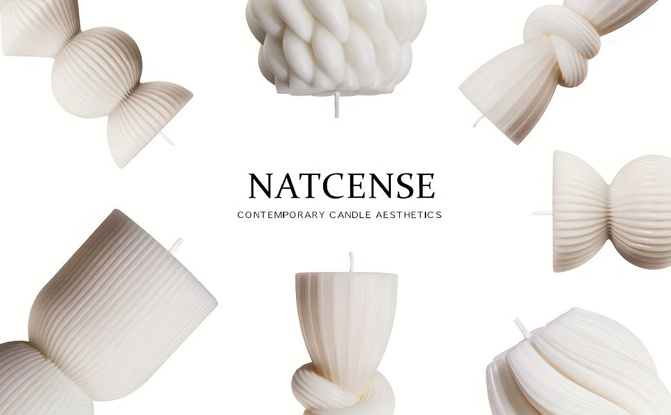 7-Pack Large Ribbed Pillar Candles - Soy Wax Handmade Home Decor Candles For Housewarming Gift, Shelf Decor, Wedding, Dining Table Centerpiece House Of Avana