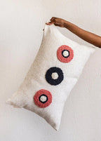 Afriscandi Circles Throw Pillow, back view - House Of Avana