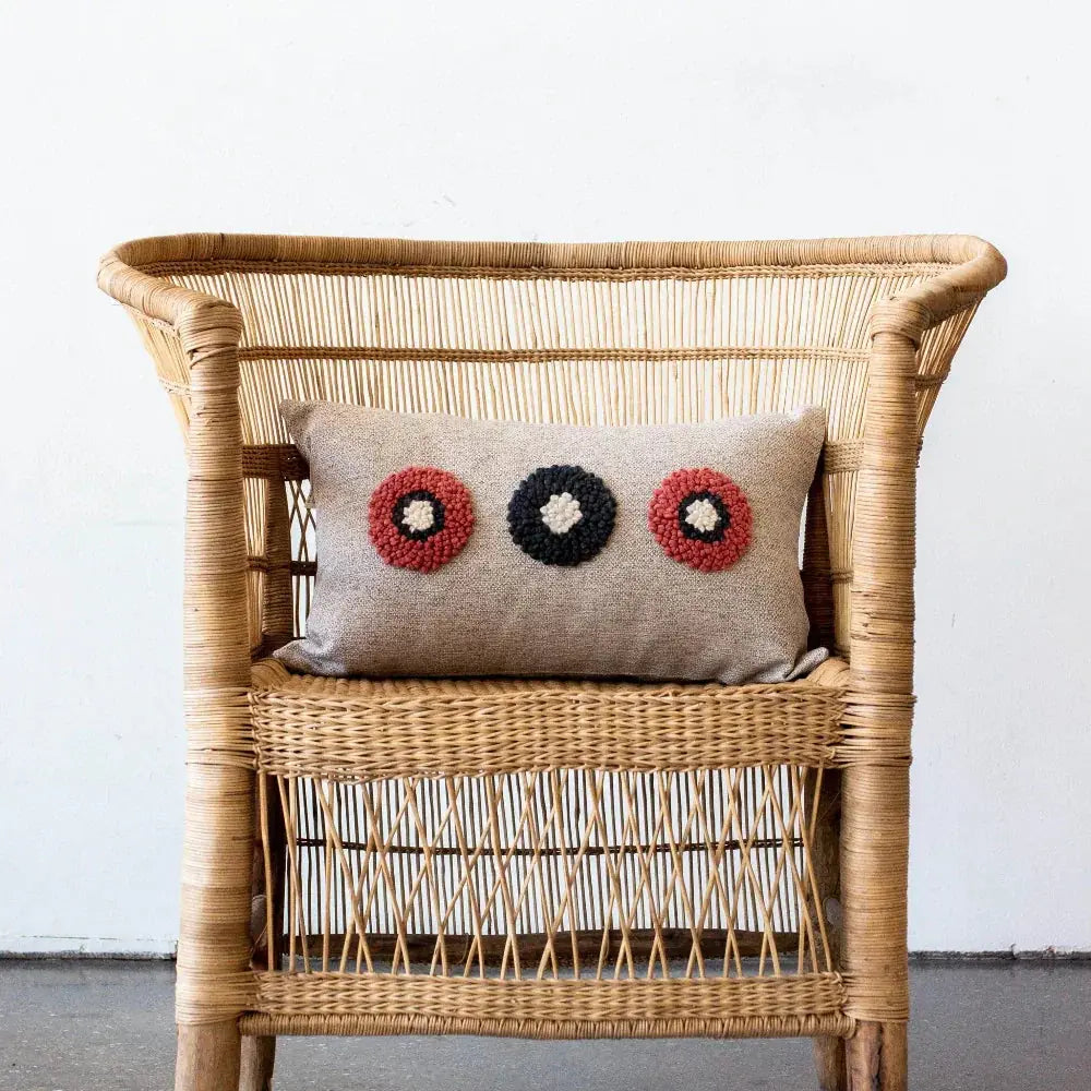 Afriscandi Circles Throw Pillow, detail shot - House Of Avana