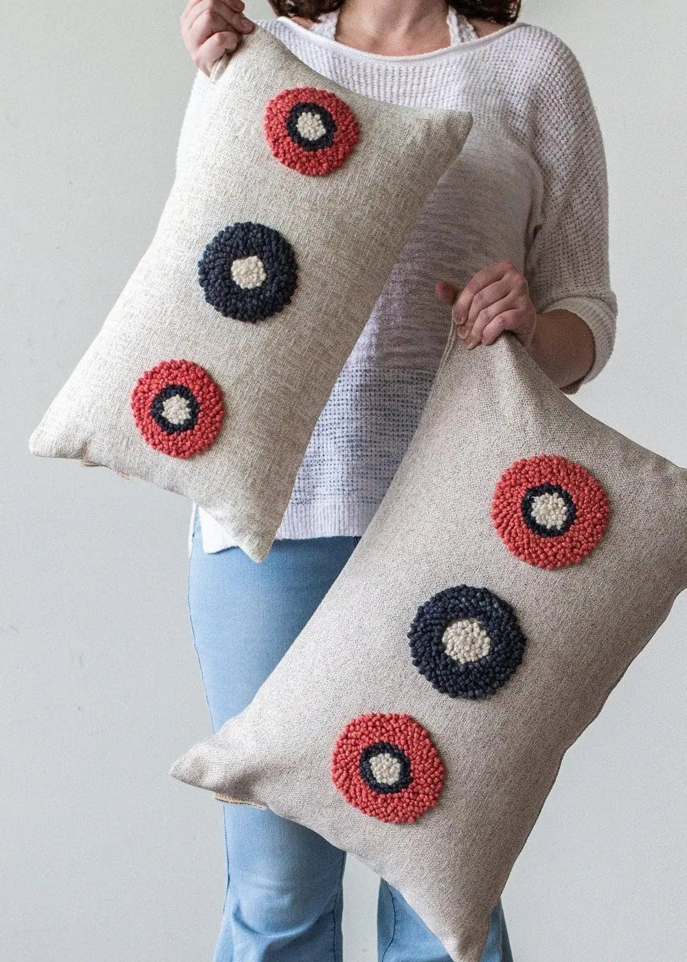 Afriscandi Circles Throw Pillow, front view - House Of Avana