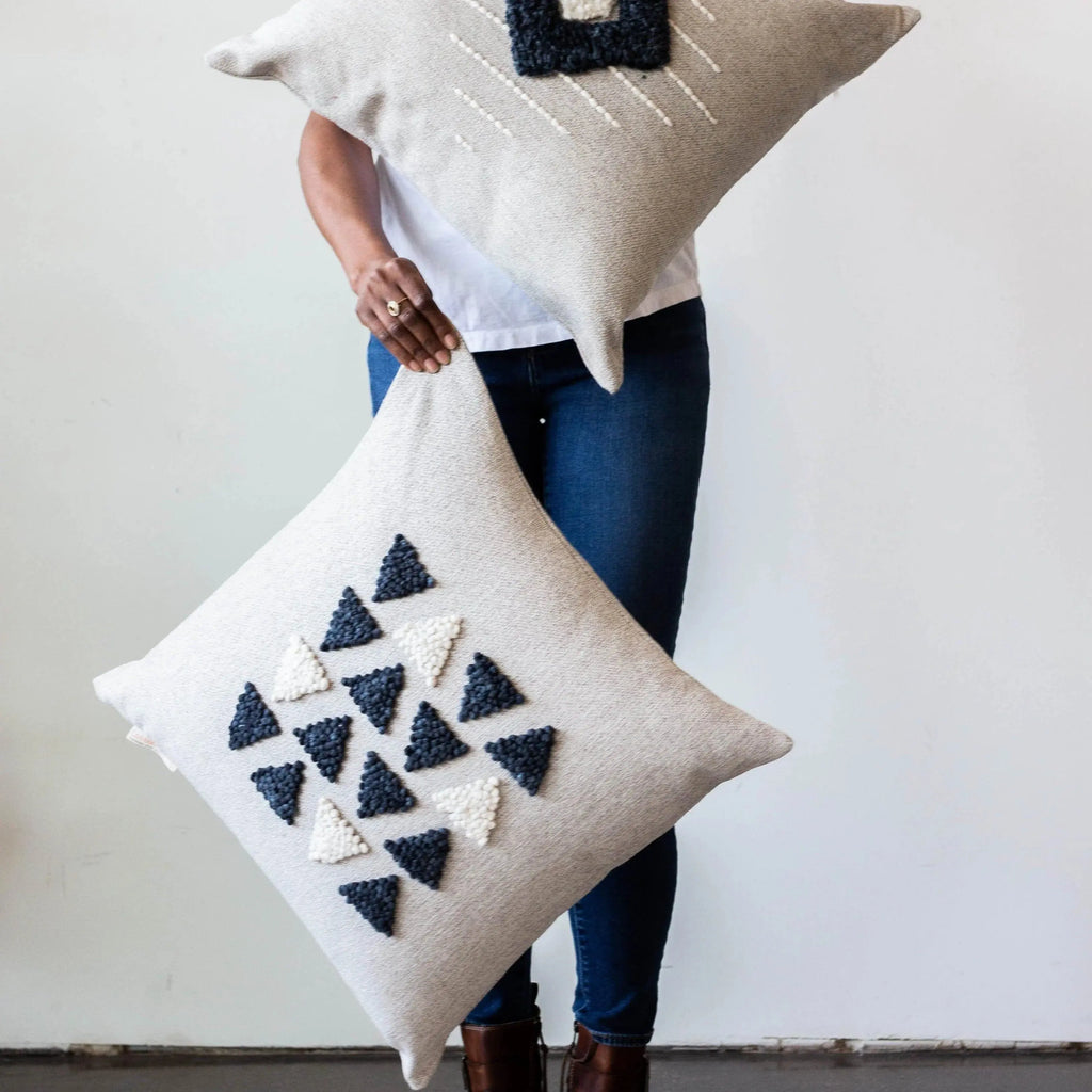 Afriscandi Harvest Wool + Cotton Throw Pillow, side view - House Of Avana