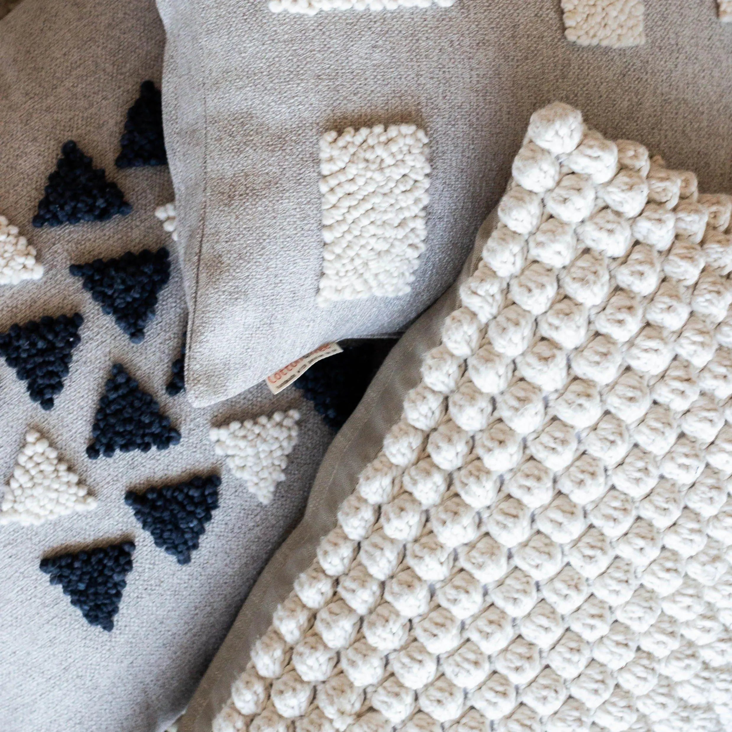 Afriscandi Harvest Wool + Cotton Throw Pillow, detail shot - House Of Avana