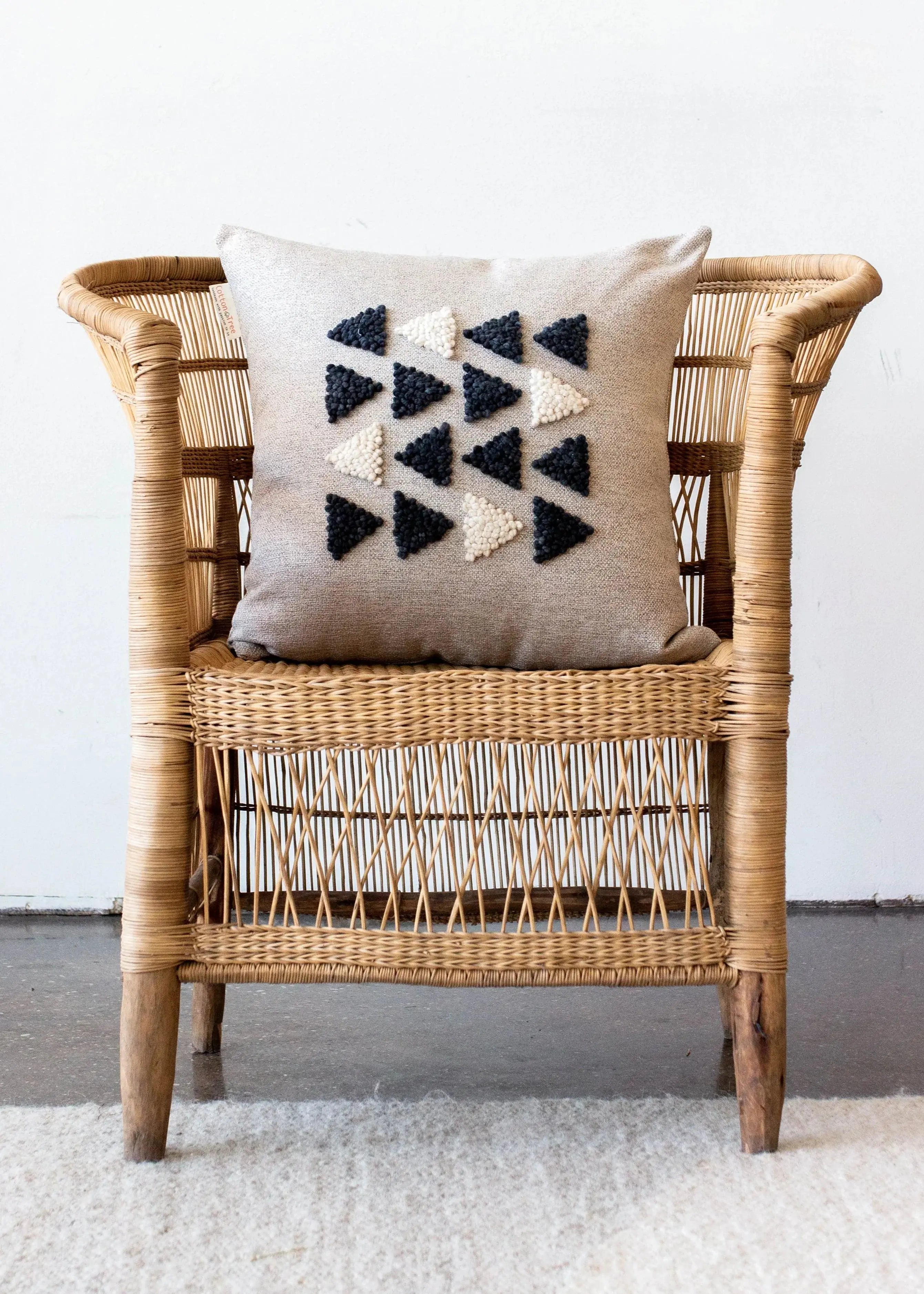 Afriscandi Harvest Wool + Cotton Throw Pillow, front view - House Of Avana
