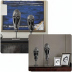 African Mask Wall Art - Hand-Painted Tribal Design | Decorative Figurine | base detail | Abstract home decor | House of Avana