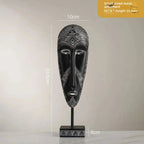African Mask Wall Art - Hand-Painted Tribal Design | Decorative Figurine | overhead view | Abstract home decor | House of Avana