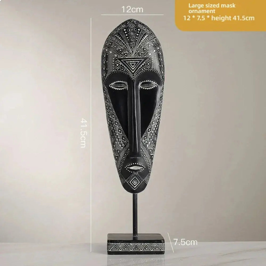 African Mask Wall Art - Hand-Painted Tribal Design | Decorative Figurine | product view 16 | Abstract home decor | House of Avana