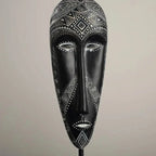 African Mask Wall Art - Hand-Painted Tribal Design | Decorative Figurine | detail view | Abstract home decor | House of Avana