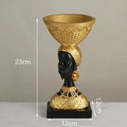 Tribal Figurine - Black Sculpture Decor, texture detail - House Of Avana