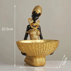 Tribal Figurine - Black Sculpture Decor, alternate view - House Of Avana