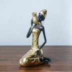 African Figurine - Golden Sculpture Storage, alternate view - House Of Avana