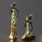 African Figurine - Golden Sculpture Storage, detail shot - House Of Avana