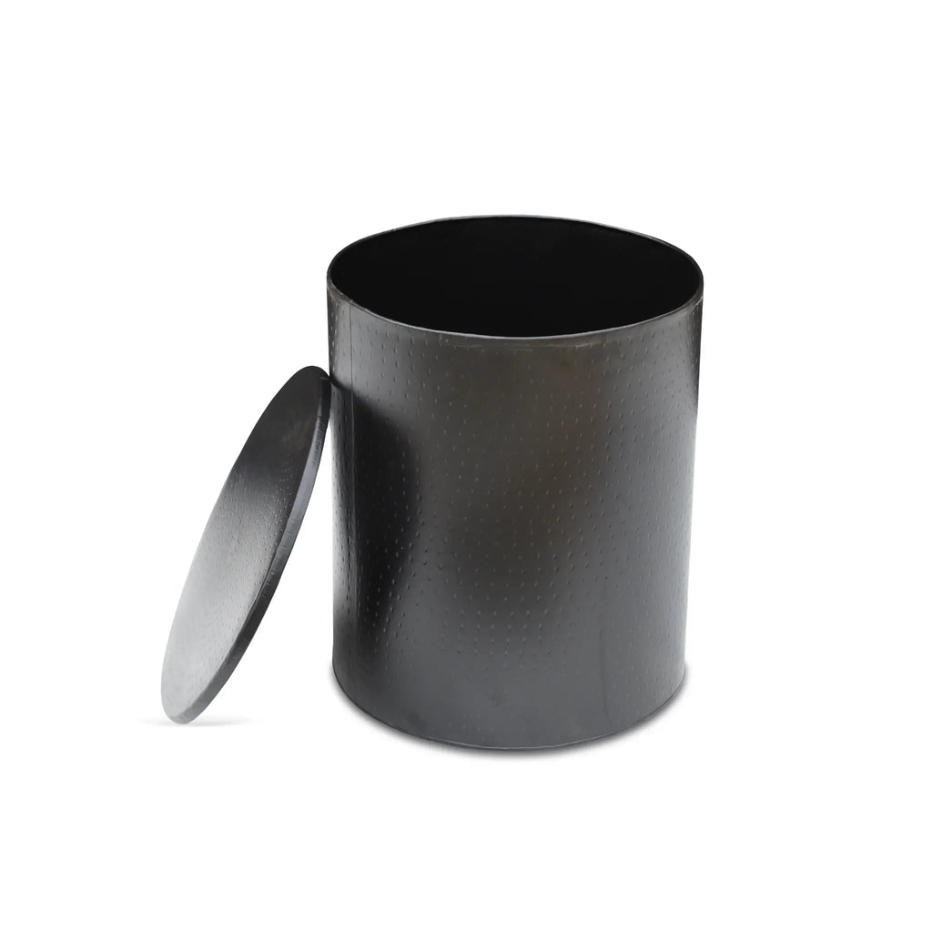 Alevi Drum End Table, back view - House Of Avana