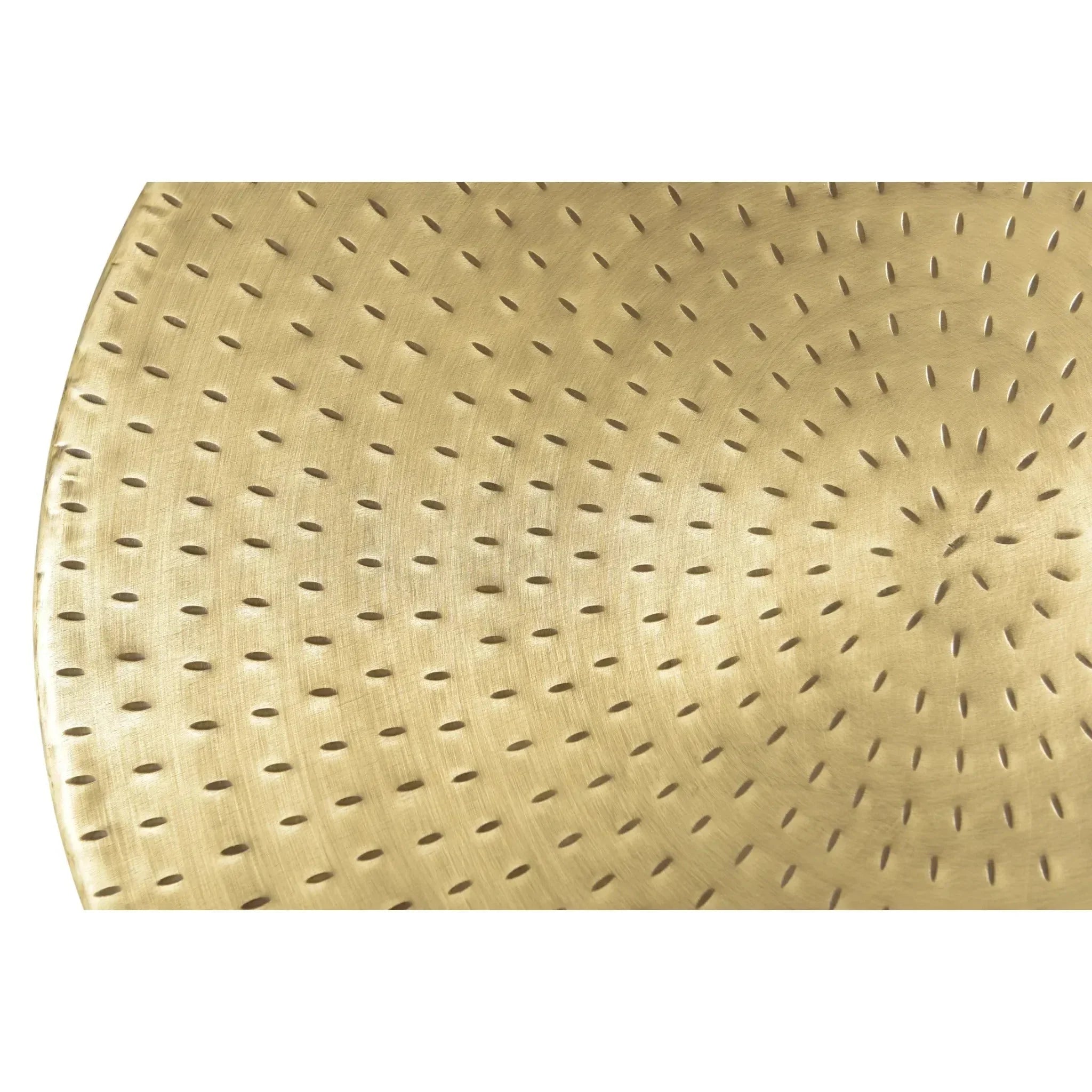 Alevi Drum Gold Iron End Table, side view - House Of Avana