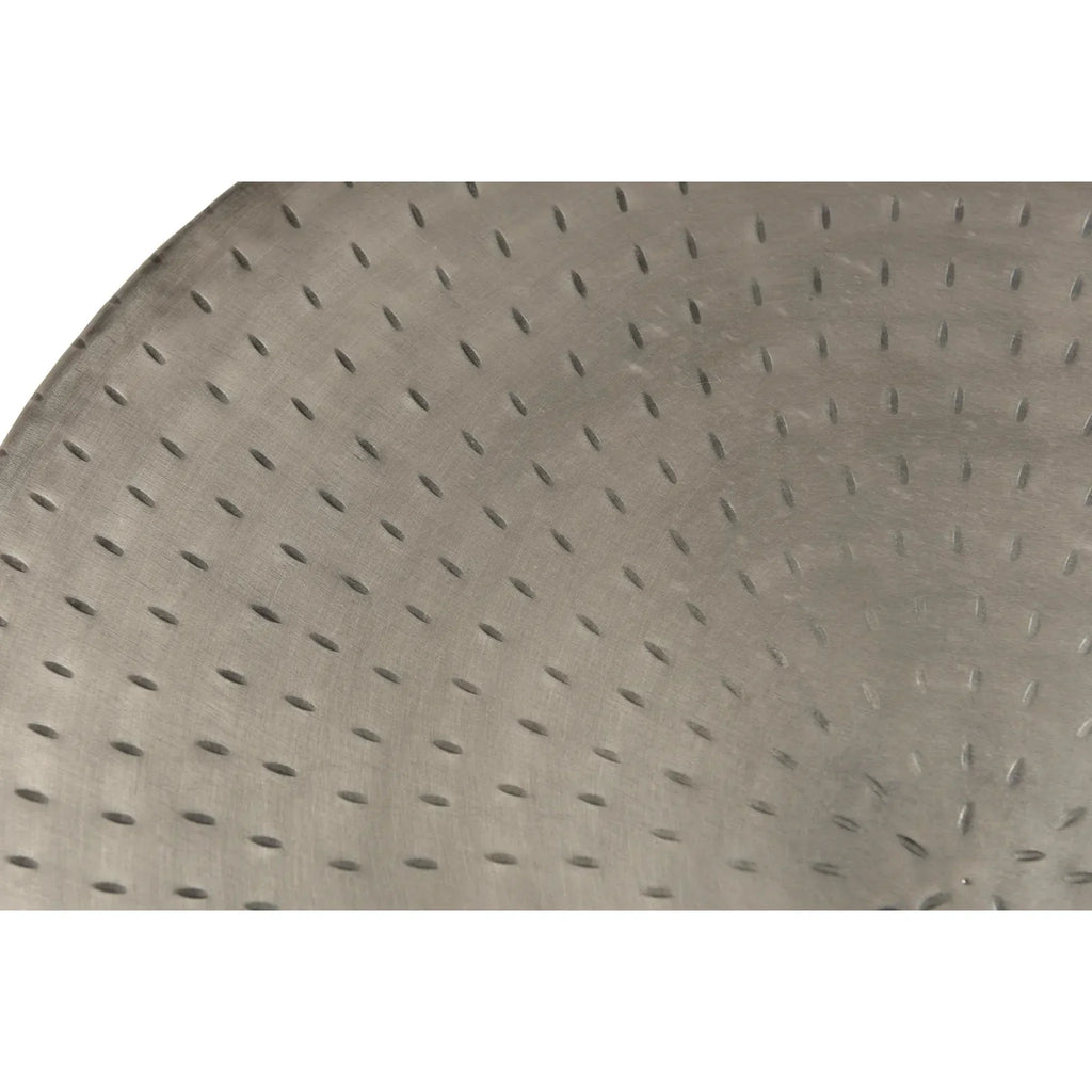 Alevi Drum Silver Iron End Table, side view - House Of Avana