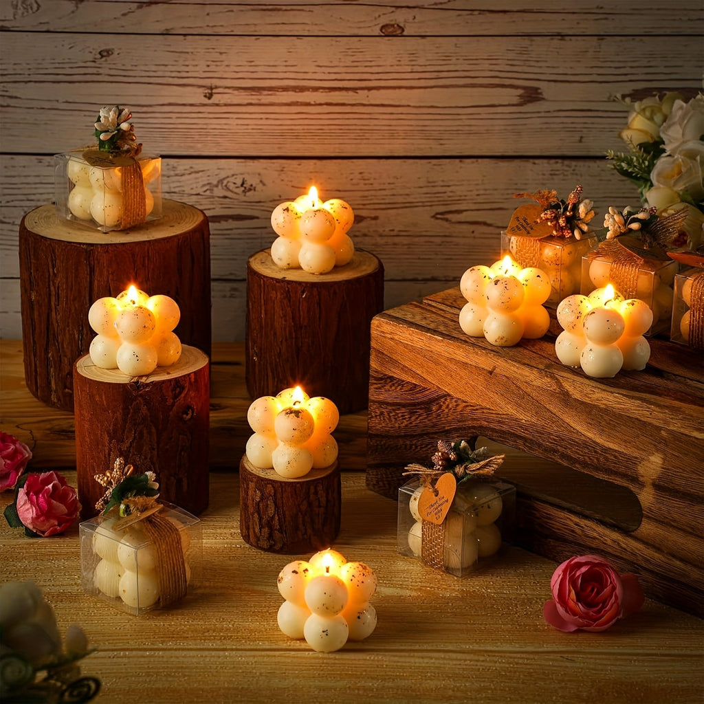 30 Sets 30 Sets Wedding Favors Gift For Guests, 1.6" Mini Bubble Candles Bulk With Thank You Cards Dried Flowers, Small Candles Gift Party Favors Baptism Party Bridal Shower Favors House Of Avana