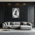 Allah Metal Wall Art – Elegant Islamic Calligraphy Design - Kaf235, side view - House Of Avana