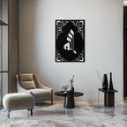 Allah Metal Wall Art – Elegant Islamic Calligraphy Design - Kaf235, angled view - House Of Avana