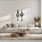 Allah & Muhammed Arabic Calligraphy Wall Art - Modern Islamic Metal Decor- Kaf253, top view - House Of Avana