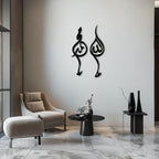 Allah & Muhammed Arabic Calligraphy Wall Art - Modern Islamic Metal Decor- Kaf253, angled view - House Of Avana