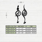Allah & Muhammed Arabic Calligraphy Wall Art - Modern Islamic Metal Decor- Kaf253, angled view - House Of Avana