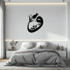 Allah-vav Calligraphy Metal Wall Art - Elegant Islamic Home Décor - Kaf074, detail shot - House Of Avana