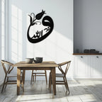 Allah-vav Calligraphy Metal Wall Art - Elegant Islamic Home Décor - Kaf074, front view - House Of Avana