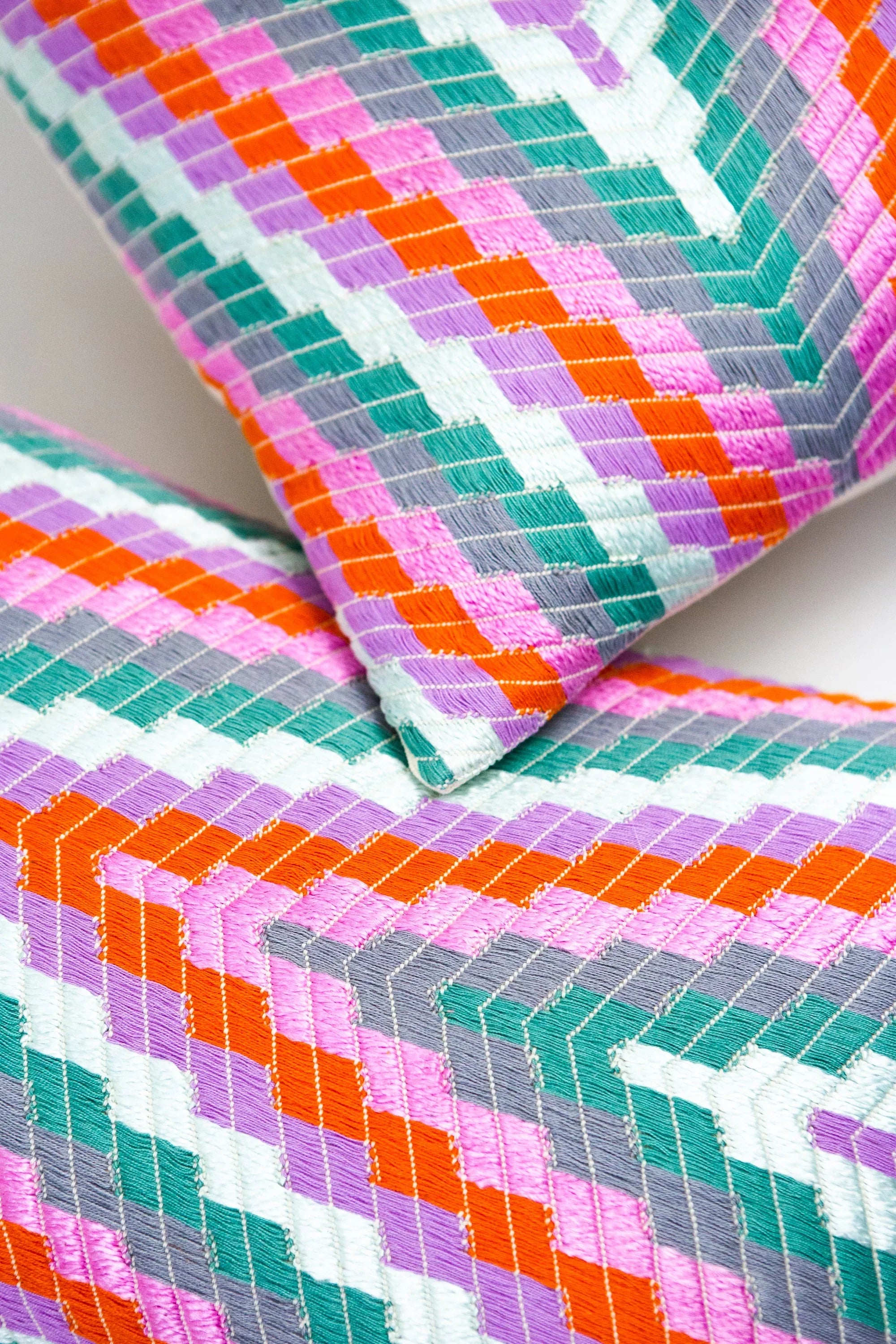 Almolonga Zig Zag Pillow - Orange Multi Archive New York