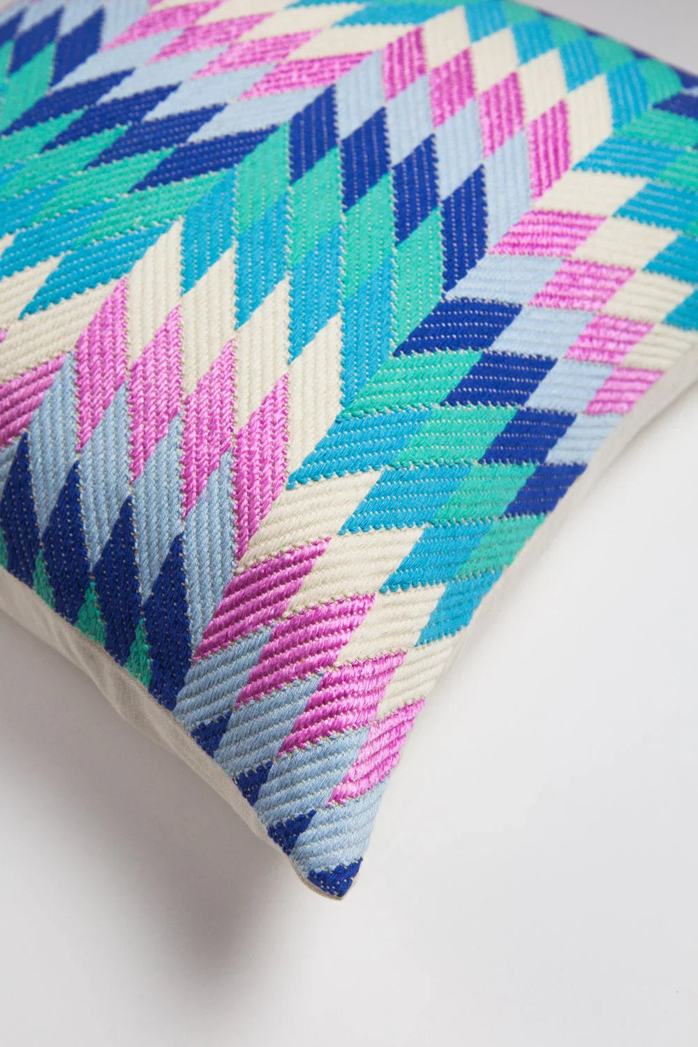 Almolonga Diamond Pillow - Blue Multi Archive New York